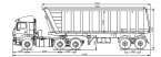 Автопоезд в составе тягача КАМАЗ-6460 (6х4) и полуприцепа-самосвала 951020 (щеповоз)